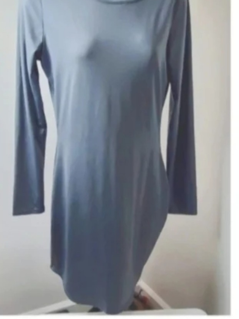 Grey Long Sleeve Lined   Tunic Dress